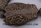 CAL26 14.5 inches 40*60mm carved cicada agalmatolite beads