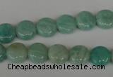 CAM1016 15.5 inches 10mm flat round natural Russian amazonite beads