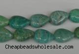 CAM1024 15.5 inches 10*13mm flat teardrop natural Russian amazonite beads