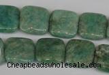 CAM1028 15.5 inches 16*16mm square natural Russian amazonite beads