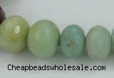 CAM107 15.5 inches multi-size faceted rondelle amazonite gemstone beads