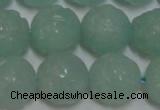 CAM1126 15.5 inches 16mm carved round amazonite beads wholesale