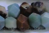 CAM1138 12*16mm - 13*18mm faceted nuggets amazonite gemstone beads