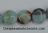 CAM122 15.5 inches 16mm flat round amazonite gemstone beads