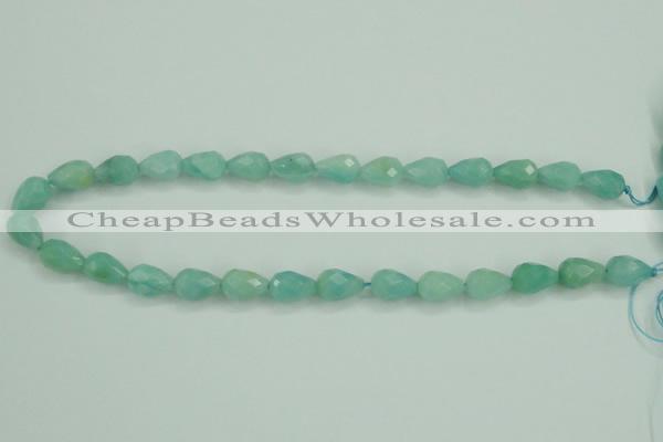 CAM142 15.5 inches 10*14mm faceted teardrop amazonite gemstone beads