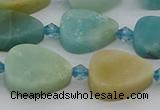 CAM1421 15.5 inches 11*16mm flat teardrop Chinese amazonite beads