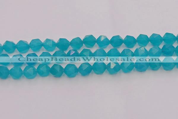 CAM1434 15.5 inches 12mm faceted nuggets dyed amazonite gemstone beads