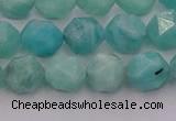 CAM1437 15.5 inches 8mm faceted nuggets amazonite gemstone beads