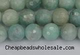 CAM1452 15.5 inches 8mm faceted round amazonite gemstone beads