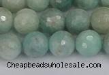 CAM1453 15.5 inches 10mm faceted round amazonite gemstone beads