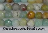 CAM1458 15.5 inches 4mm faceted round amazonite beads wholesale