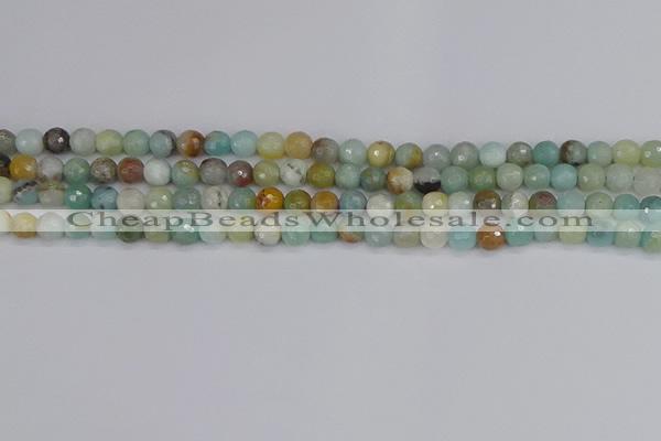 CAM1458 15.5 inches 4mm faceted round amazonite beads wholesale