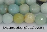 CAM1461 15.5 inches 10mm faceted round amazonite beads wholesale