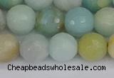 CAM1462 15.5 inches 12mm faceted round amazonite beads wholesale