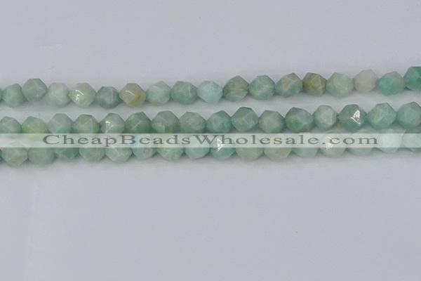 CAM1473 15.5 inches 8mm faceted nuggets Brazilian amazonite beads