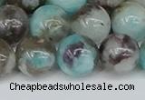 CAM1484 15.5 inches 12mm round Madagascar black amazonite beads