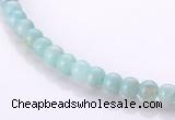 CAM15 16 inches 4mm round natural amazonite beads Wholesale