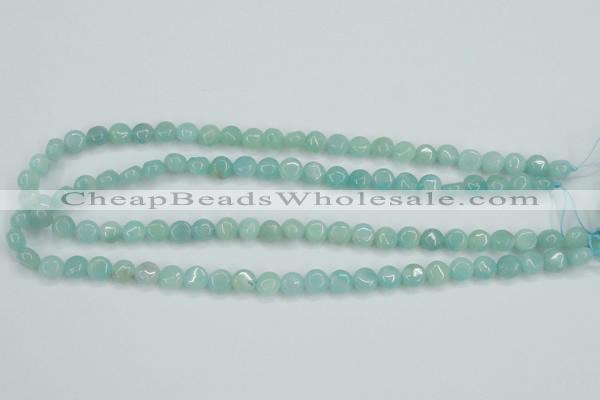 CAM151 15.5 inches 8mm flat round amazonite gemstone beads