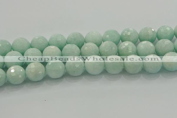 CAM1516 15.5 inches 16mm faceted round peru amazonite beads