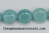 CAM152 15.5 inches 16mm flat round amazonite gemstone beads