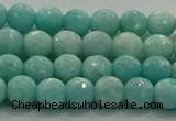 CAM1521 15.5 inches 6mm faceted round natural peru amazonite beads