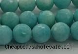 CAM1523 15.5 inches 10mm faceted round natural peru amazonite beads