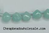 CAM153 9*11mm top-drilled flat teardrop amazonite gemstone beads