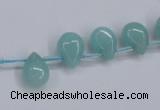 CAM154 8*12mm top-drilled flat teardrop amazonite gemstone beads