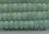 CAM1541 15.5 inches 4*6mm faceted rondelle peru amazonite beads