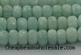 CAM1542 15.5 inches 5*8mm faceted rondelle peru amazonite beads