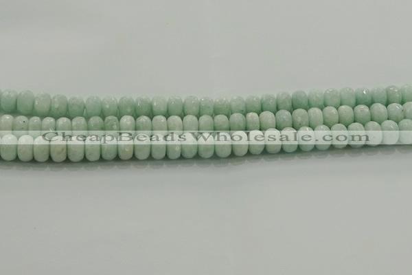 CAM1543 15.5 inches 6*10mm faceted rondelle peru amazonite beads