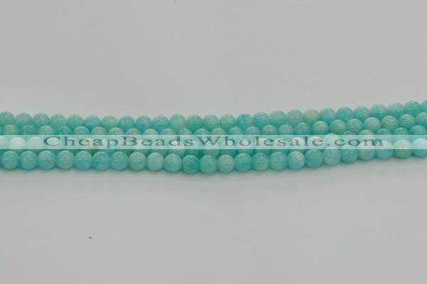 CAM1550 15.5 inches 4mm round natural peru amazonite beads