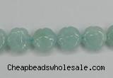 CAM159 15.5 inches 12mm carved flower amazonite gemstone beads