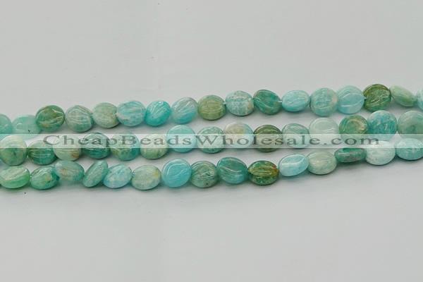 CAM1592 15.5 inches 10mm flat round Russian amazonite beads