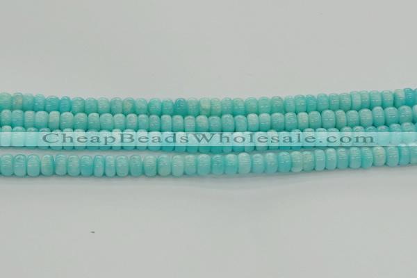 CAM1601 15.5 inches 4*6mm rondelle natural peru amazonite beads