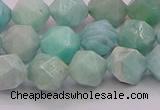 CAM1623 15.5 inches 10mm faceted nuggets amazonite gemstone beads