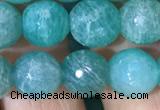 CAM1663 15.5 inches 10mm faceted round Russian amazonite beads