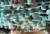 CAM1696 Top drilled 8*12mm faceted briolette amazonite beads