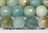 CAM1746 15.5 inches 8mm faceted round amazonite beads wholesale