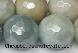 CAM1753 15 inches 12mm faceted round AB-color amazonite beads