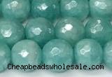 CAM1756 15 inches 8mm faceted round AB-color imitation amazonite agate beads