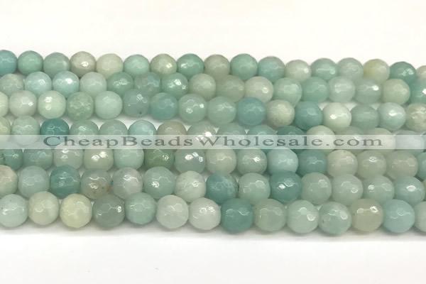 CAM1770 15 inches 6mm faceted round amazonite beads