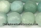 CAM1771 15 inches 8mm faceted round amazonite beads