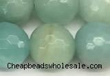 CAM1773 15 inches 12mm faceted round amazonite beads