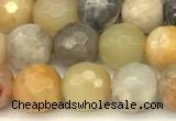 CAM1775 15 inches 6mm faceted round yellow amazonite beads