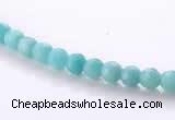 CAM25 4mm  faceted round natural amazonite stone beads Wholesale