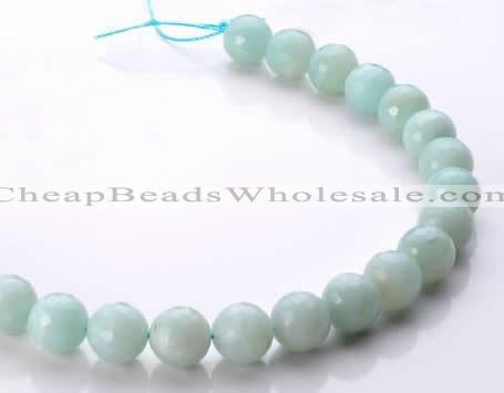 CAM30 natural amazonite faceted round 14mm stone beads Wholesale