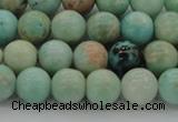 CAM322 15.5 inches 8mm round natural peru amazonite beads