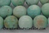 CAM325 15.5 inches 14mm round natural peru amazonite beads