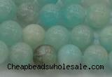 CAM333 15.5 inches 8mm round natural peru amazonite beads